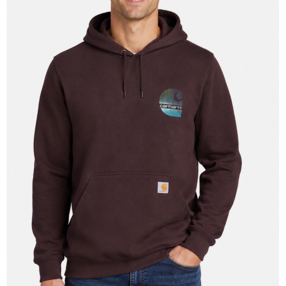 Carhartt Men's Abstract Graphic Hoodie Sepia Brown Medium NWT